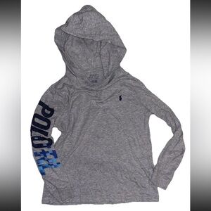 Polo Ralph Lauren Y2K Hooded Long Sleeve Shirt Kids Size 7 Sleeve Spell Out Cool